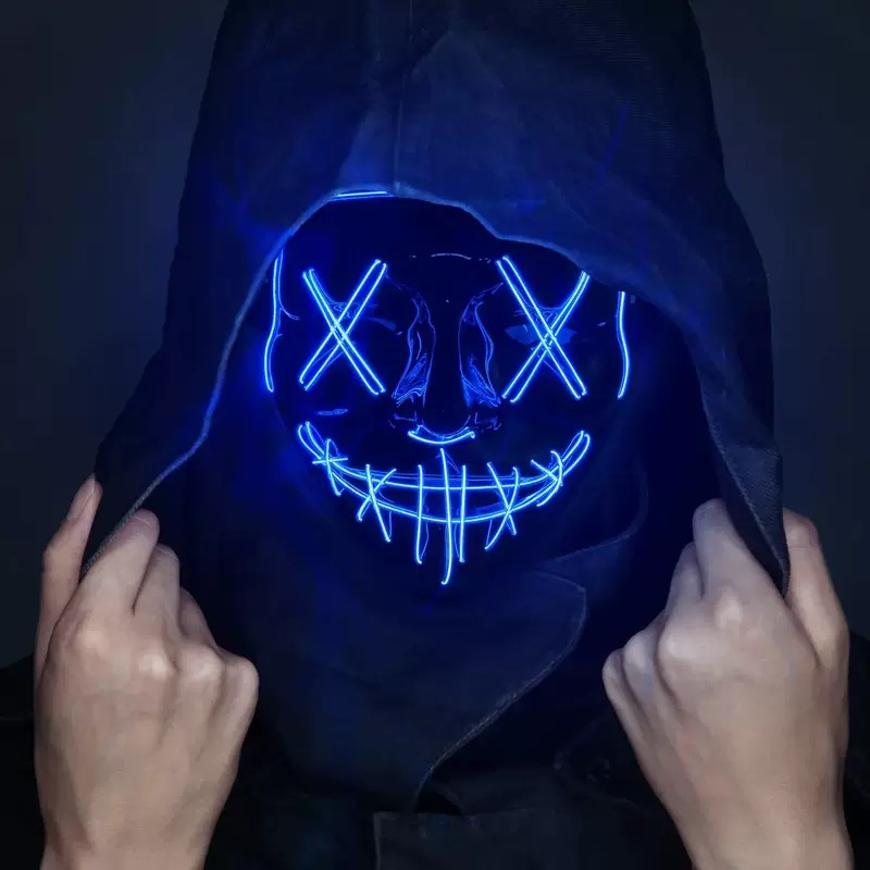 Led Purge Mask Halloween - Светящаяся черная V-образная маска, реквизит для