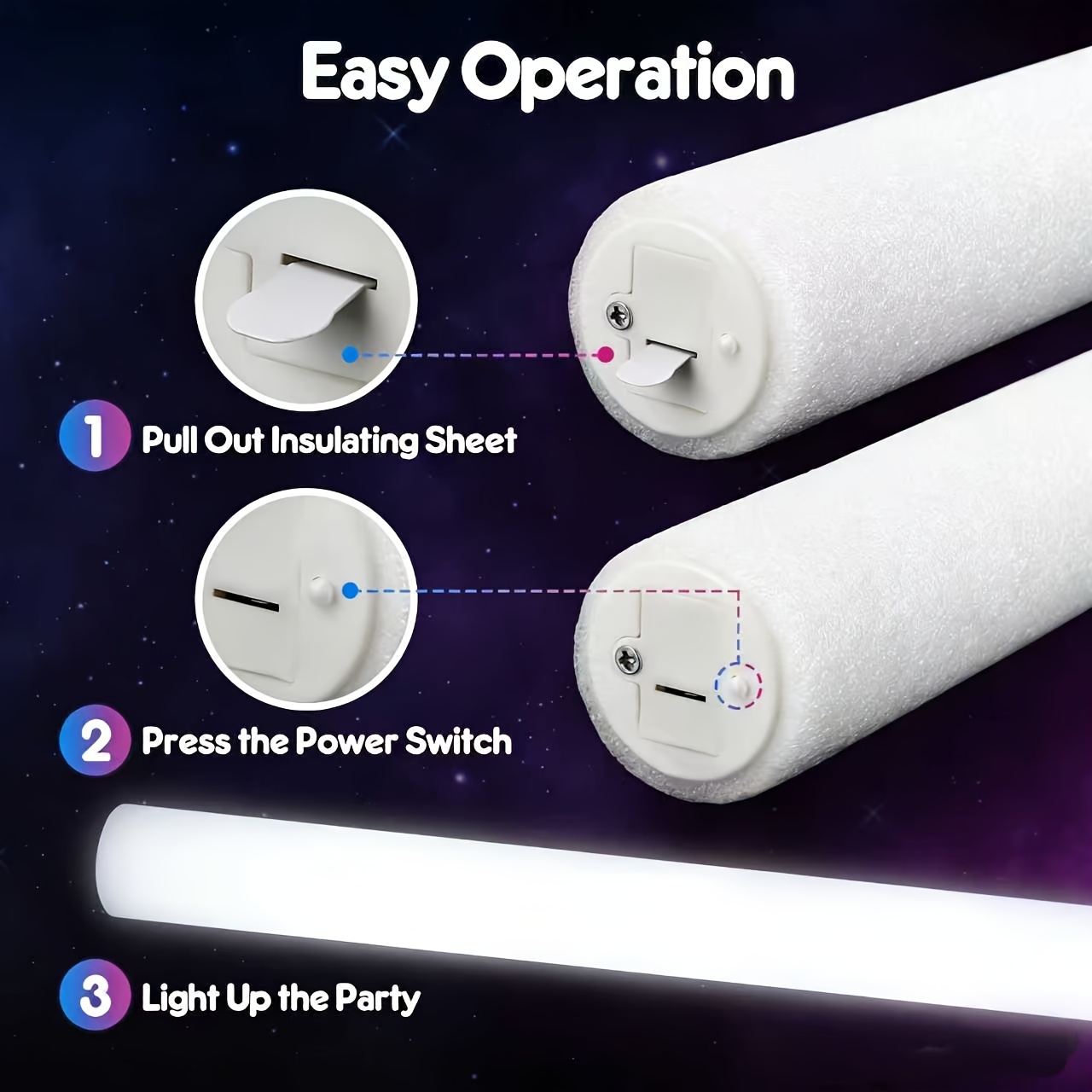 20/30 шт. светодиодных белых с – обзор и цена Flashing Led Foam Sticks Party