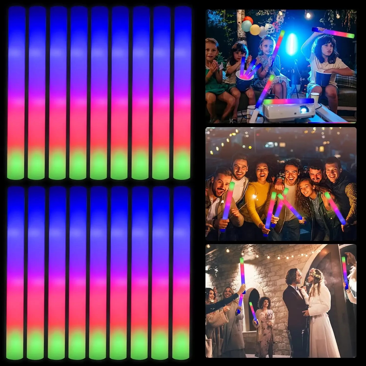3Z-50 шт. светодиодных пенопла – обзор и цена Flashing Led Foam Sticks Party