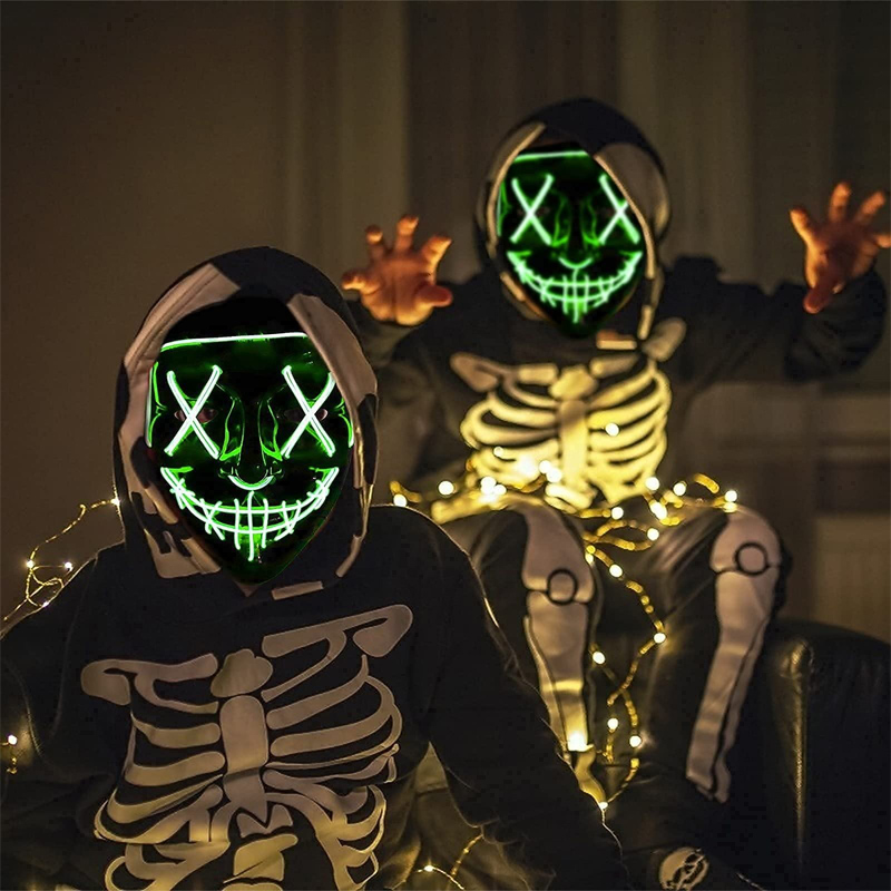 Страшный Хэллоуин Косплей Свет – обзор и цена Led Purge Mask Halloween
