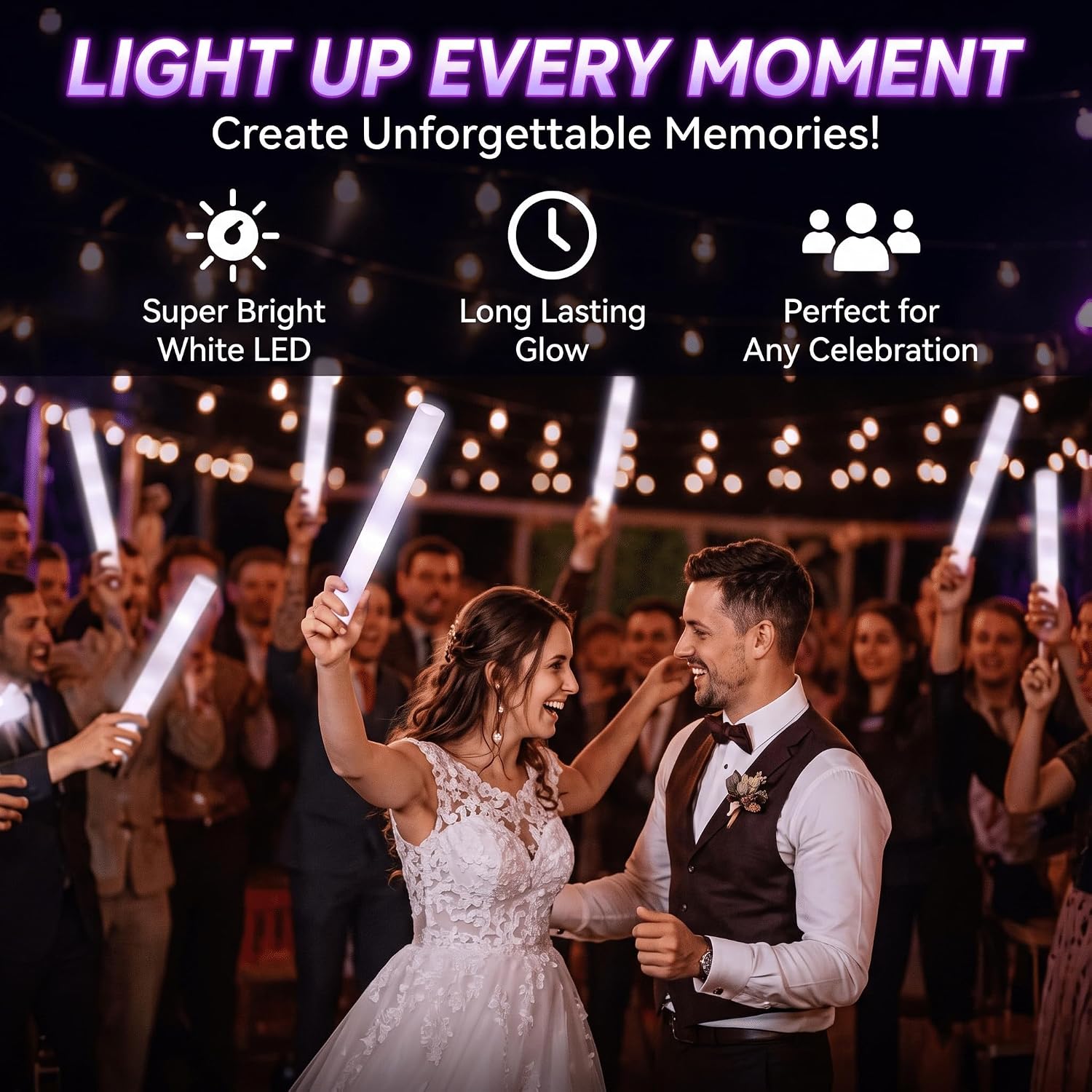 30 шт. светодиодных белых пено – обзор и цена Flashing Led Foam Sticks Party